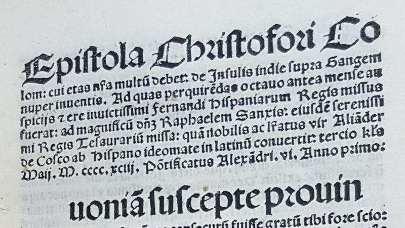 Göttingen Copy of the 1493 Columbus Letter