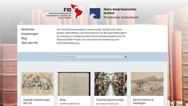 Webseite des FID Lateinamerika, Karibik und Latino Studies